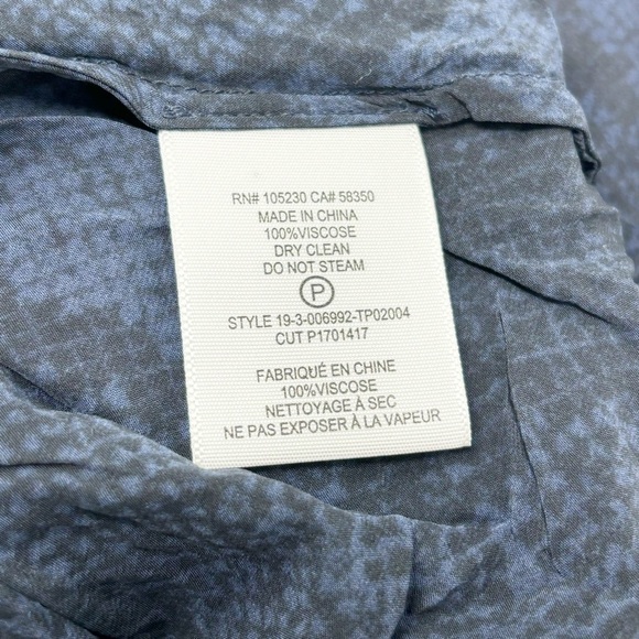 JOIE Women’s Black Blue Reptile Print TARIANA Blouse Long Cuff Button Up Size S - Picture 7 of 7